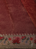 Deep Maroon Striped Zari  Woven Design Pure Tissue Fancy Saree with Lace Border