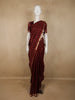Deep Maroon Stripes Butta Zari Woven Design Pure Kanchipuram Silk Saree with Zari Border