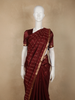 Deep Maroon Stripes Butta Zari Woven Design Pure Kanchipuram Silk Saree with Zari Border