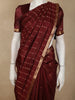 Deep Maroon Stripes Butta Zari Woven Design Pure Kanchipuram Silk Saree with Zari Border