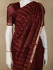 Deep Maroon Stripes Butta Zari Woven Design Pure Kanchipuram Silk Saree with Zari Border