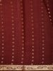 Deep Maroon Stripes Butta Zari Woven Design Pure Kanchipuram Silk Saree with Zari Border