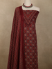 Deep Maroon Traditional Ajrakh Printed Design Cotton Unstitched Salwar Material