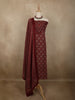 Deep Maroon Traditional Ajrakh Printed Design Cotton Unstitched Salwar Material