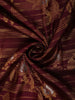 Deep Maroon Wine Floral and Striped Zari Woven Design Pure Kanchipuram Silk Saree with Contrast Zari  Border