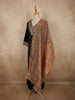 Deep Midnight Black Floral Zari Embroidered Design Velvet Palazzo Suit with Contrast Dupatta