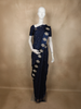 Deep Midnight Navy Blue Butta Zari Woven Design Pure Banarasi Saree wit Traditional Paisley Motif Border