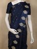 Deep Midnight Navy Blue Butta Zari Woven Design Pure Banarasi Saree wit Traditional Paisley Motif Border