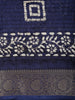 Deep Midnight Navy Blue Geometric Printed and Sequins Design Mixed Cotton Saree with Zari Border