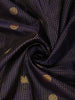 Deep Midnight Navy Blue Mini checked and Butta Zari Woven Design Pure Kanchipuram Silk Saree with Contrast  Double Zari Border