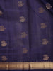 Deep Midnight Navy Blue Paisley Butta Zari Woven Design Pure Kanchipuram Silk Saree with Zari Border