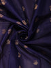 Deep Midnight Navy Blue Paisley Butta Zari Woven Design Pure Kanchipuram Silk Saree with Zari Border