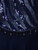Deep Midnight Navy Blue Sequins Design Satin Kids Palazzo Suit with Dupatta