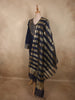 Deep Midnight Navy Blue Sequins Embroidered Design Tissue Silk Palazzo Suit with Dupatta
