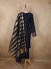 Deep Midnight Navy Blue Sequins Embroidered Design Tissue Silk Palazzo Suit with Dupatta