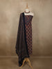 Deep Midnight Navy Blue Traditional Ajrakh Printed Design Cotton Unstitched Salwar Material