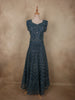 Deep Midnight Teal Blue Heavy Sequins and Stone Embellished Design Net Party Wear Gown