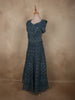 Deep Midnight Teal Blue Heavy Sequins and Stone Embellished Design Net Party Wear Gown