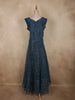 Deep Midnight Teal Blue Heavy Sequins and Stone Embellished Design Net Party Wear Gown