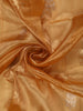 Deep Mustard Gold Floral Butta Woven Design Tissue Saree with Gold Zari Border