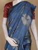 Deep Navy Blue Abstract Designed Semi Tussar Saree
