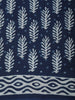 Deep Navy Blue Abstract Printed Design Cotton Casual Wear Saree