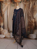Deep Navy Blue Ajrakh Printed Design Cotton Anarkali Salwar Suit with Matching Dupatta