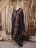 Deep Navy Blue Ajrakh Printed Design Cotton Anarkali Salwar Suit with Matching Dupatta