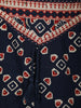 Deep Navy Blue Ajrakh Printed Design Cotton Anarkali Salwar Suit with Matching Dupatta