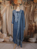 Deep Navy Blue Bandhani Inspired Printed Design Crepe Straight Cut Salwar Suit with Dupatta