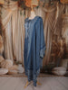 Deep Navy Blue Bandhani Inspired Printed Design Crepe Straight Cut Salwar Suit with Dupatta