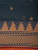 Deep Navy Blue Butta Design Cotton Saree With Contrast Border