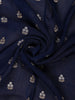 Deep Navy Blue Butta Design Organza Saree