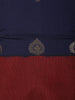 Deep Navy Blue Butta Design Semi Silk Fancy Saree with Contrast Border