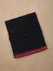 Deep Navy Blue Butta Woven Design Pure Cotton Unstitched Salwar Material with Contrast Dupatta