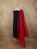 Deep Navy Blue Butta Woven Design Pure Cotton Unstitched Salwar Material with Contrast Dupatta