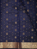 Deep Navy Blue Butta Zari Woven Design Kanchipuram Silk Saree with Zari Border