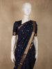 Deep Navy Blue Butta Zari Woven Design Kanchipuram Silk Saree with Zari Border