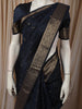 Deep Navy Blue Butta Zari Woven Design Pure Kanchipuram Silk Saree with Matching Zari Border