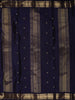 Deep Navy Blue Butta Zari Woven Design Pure Kanchipuram Silk Saree with Zari Border