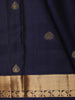 Deep Navy Blue Butta Zari Woven Design Pure Kanchipuram Silk Saree with Zari Border