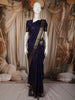 Deep Navy Blue Butta Zari Woven Design Pure Kanchipuram Silk Saree with Zari Border