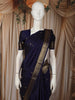 Deep Navy Blue Butta Zari Woven Design Pure Kanchipuram Silk Saree with Zari Border