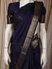 Deep Navy Blue Butta Zari Woven Design Pure Kanchipuram Silk Saree with Zari Border