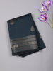 Deep Navy Blue Checked Zari Woven Design Art Silk Saree with Zari Border