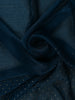 Deep Navy Blue Dotted Sequin Work Organza Saree - Diadem