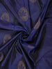Deep Navy Blue Floral Butta Design Soft Silk Fancy Wear Saree with Self Border
