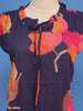 Deep Navy Blue Floral Design Cotton Kurti Top