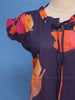 Deep Navy Blue Floral Design Cotton Kurti Top