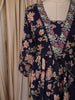 Deep Navy Blue Floral Printed Design Cotton Anarkali Salwar Suit with Matching Dupatta